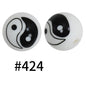 15mm Printed Silicone Beads Color 50pcs #351-#553
