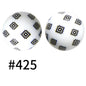 15mm Printed Silicone Beads Color 50pcs #351-#553