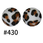 15mm Printed Silicone Beads Color 50pcs #351-#553