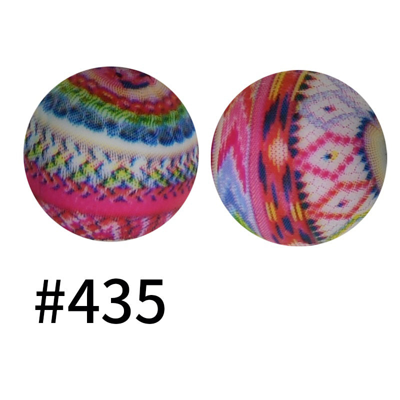 15mm Printed Silicone Beads Color 50pcs #351-#553