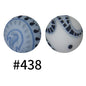15mm Printed Silicone Beads Color 50pcs #351-#553