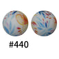 15mm Printed Silicone Beads Color 50pcs #351-#553