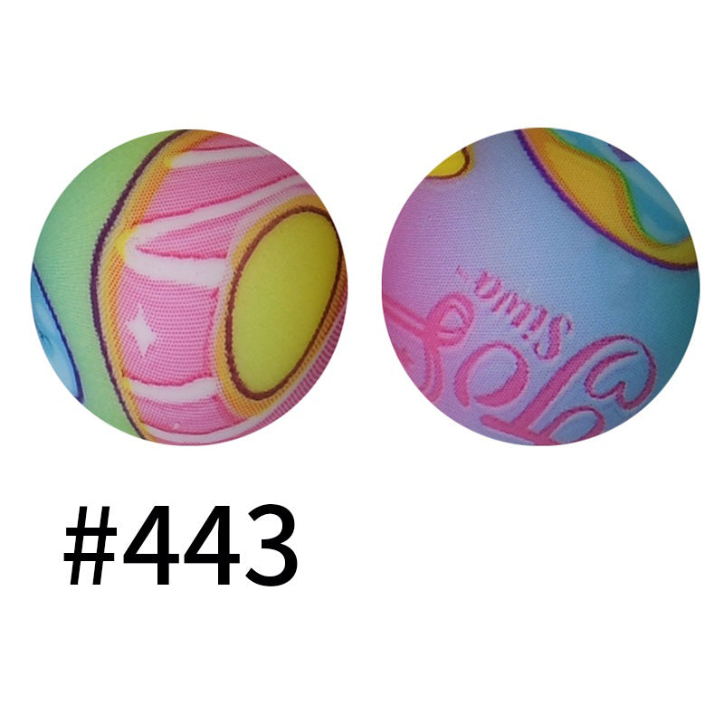 15mm Printed Silicone Beads Color 50pcs #351-#553
