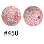15mm Printed Silicone Beads Color 50pcs #351-#553