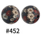 15mm Printed Silicone Beads Color 50pcs #351-#553