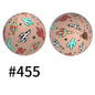 15mm Printed Silicone Beads Color 50pcs #351-#553