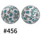 15mm Printed Silicone Beads Color 50pcs #351-#553
