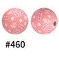 15mm Printed Silicone Beads Color 50pcs #351-#553