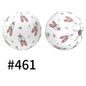15mm Printed Silicone Beads Color 50pcs #351-#553