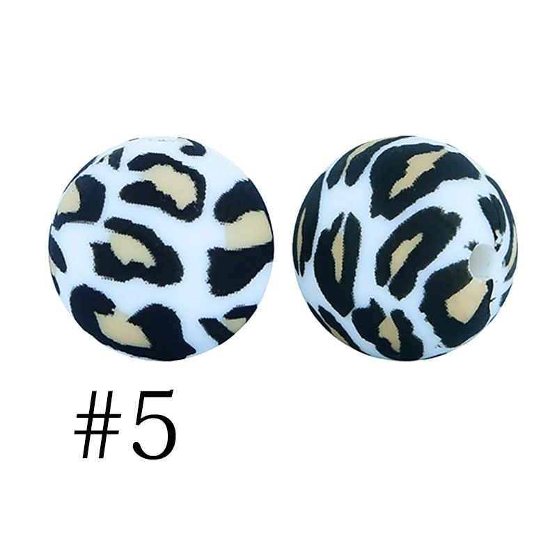 Round Printed Silicone Beads 5
