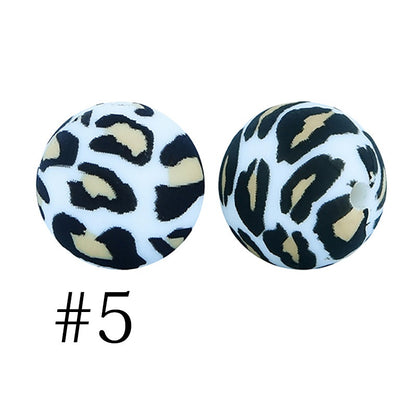 Round Printed Silicone Beads 5