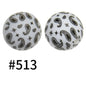 15mm Printed Silicone Beads Color 50pcs #351-#553