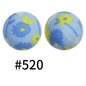 15mm Printed Silicone Beads Color 50pcs #351-#553