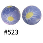 15mm Printed Silicone Beads Color 50pcs #351-#553