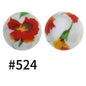 15mm Printed Silicone Beads Color 50pcs #351-#553