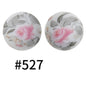 15mm Printed Silicone Beads Color 50pcs #351-#553