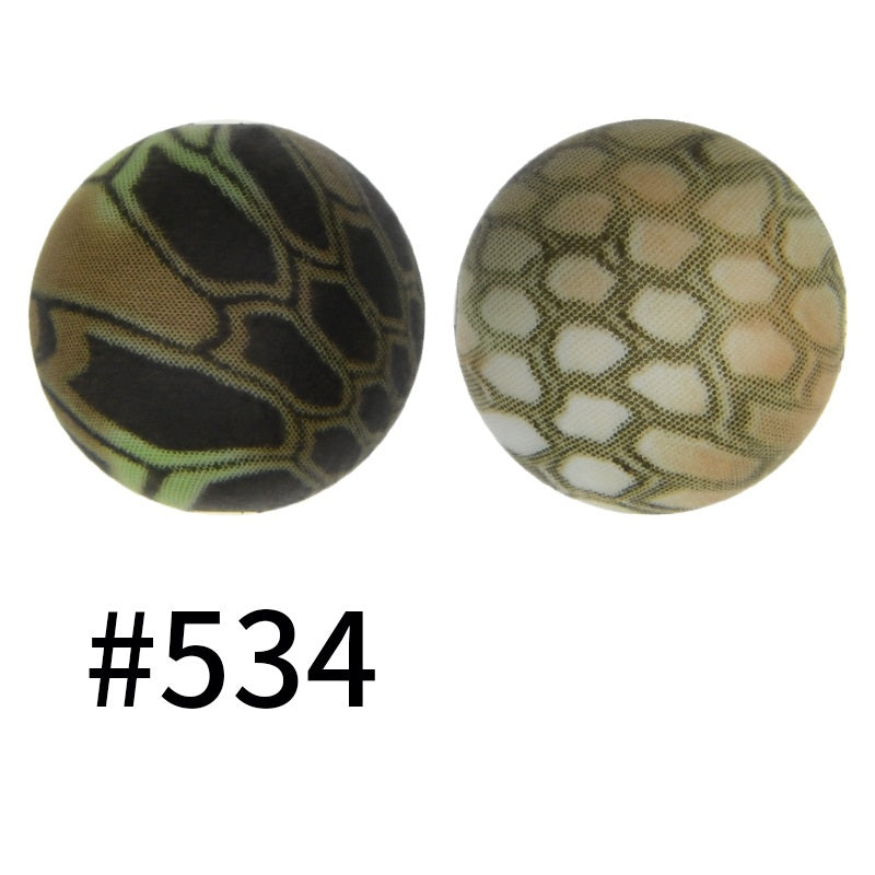 15mm Printed Silicone Beads Color 50pcs #351-#553