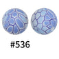 15mm Printed Silicone Beads Color 50pcs #351-#553