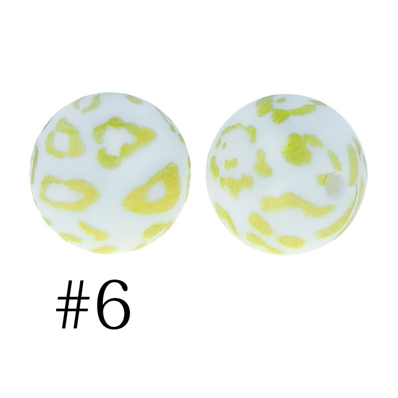 Round Printed Silicone Beads 6
