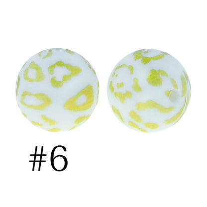 Round Printed Silicone Beads 6