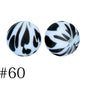 Round Printed Silicone Beads 60