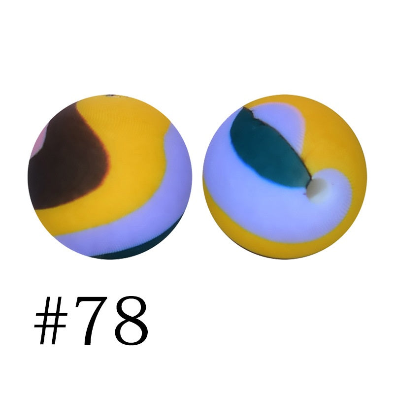Round Printed Silicone Beads 78
