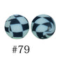 Round Printed Silicone Beads 79