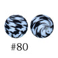 Round Printed Silicone Beads 80
