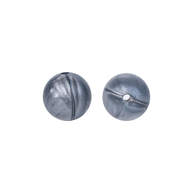 Round solid silicone beads 12