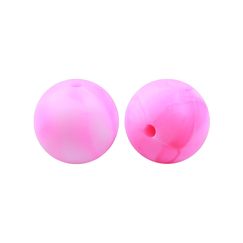 Round solid silicone beads 124