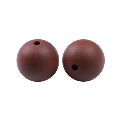 Round solid silicone beads 128
