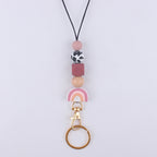 Silicone Rainbow Bead Necklace Wholesale pink