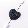 Soft Granulated Sugar Beads Heart Shape Acrylic Beads black