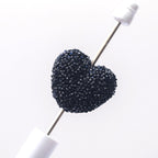 Soft Granulated Sugar Beads Heart Shape Acrylic Beads black