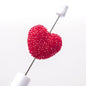 Soft Granulated Sugar Beads Heart Shape Acrylic Beads red