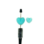 Soft Granulated Sugar Heart Acrylic Beads Colorful Textured 20pcs 2