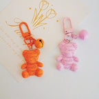 Resin Bear Keychain with Smile Engraving and Bell Charm Colorful 4