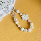 Acrylic Beaded Flower Keychain Pastel Colors Elegant Floral Charm 7