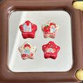Star Shaped Acrylic Beads 25mm Apple Puppy Pattern Glossy 10pcs
