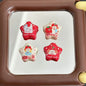 Star Shaped Acrylic Beads 25mm Apple Puppy Pattern Glossy 10pcs
