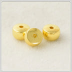 Brass Apple Metal Beads 6mm Chubby Polished Finish 100pcs