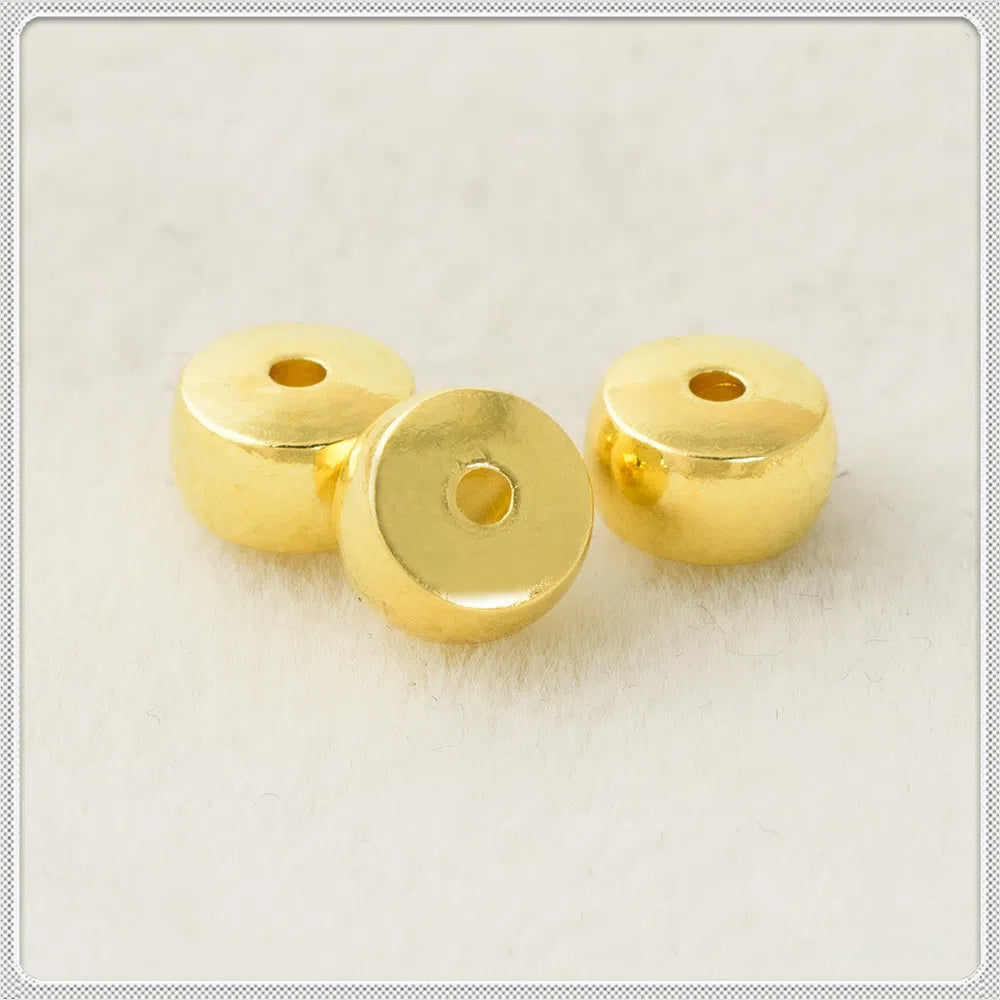 Brass Apple Metal Beads 6mm Chubby Polished Finish 100pcs