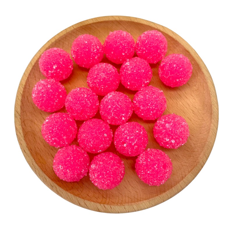 Sugar Acrylic Bubblegum Beads 20mm Frosted Texture Mixed Colors 50pcs 12