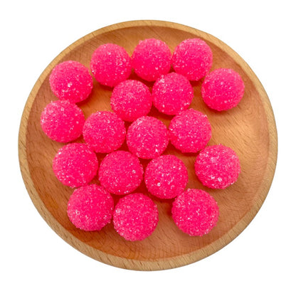 Sugar Acrylic Bubblegum Beads 20mm Frosted Texture Mixed Colors 50pcs 12