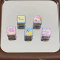 Spring Blue Pink Puppy Square Acrylic Beads 14mm 10pcs