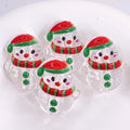 Clear Snowman Acrylic Beads 19mm Christmas 3D Design 100pcs