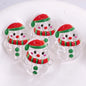 Clear Snowman Acrylic Beads 19mm Christmas 3D Design 100pcs
