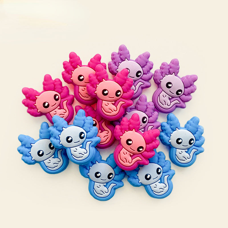 Silicone Focal Beads Axolotl Smiling Face Colorful 20pcs