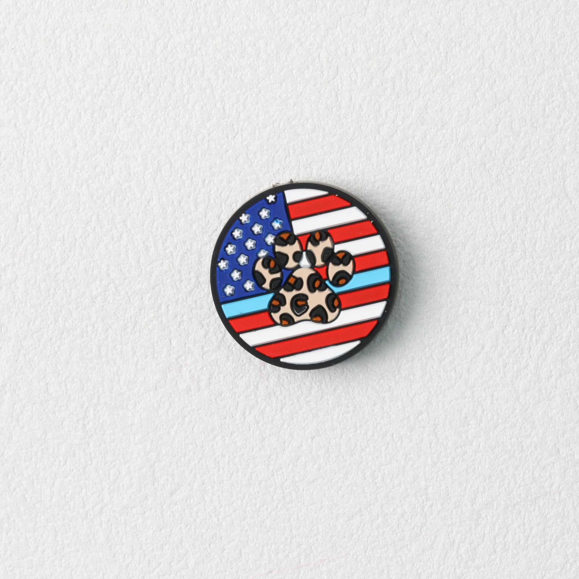 Independence Day Patriotic Silicone Focal Beads Paw US Flag 20pcs 3