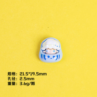 Plating POP BEAN Lucky Star Series Resin Beads Whimsical Characters 10pcs 10